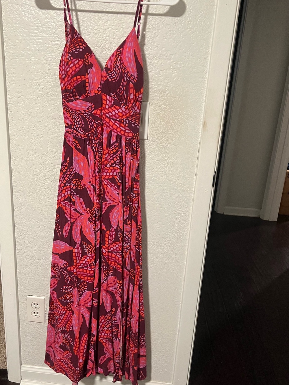 Jessica Simpson Pink & Burgundy Floral Dress